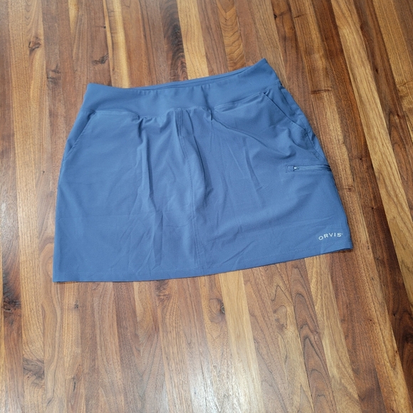 Orvis Pants - Orvis Skort Flat Front Hand Pockets Zip Cargo Pocket Size Large